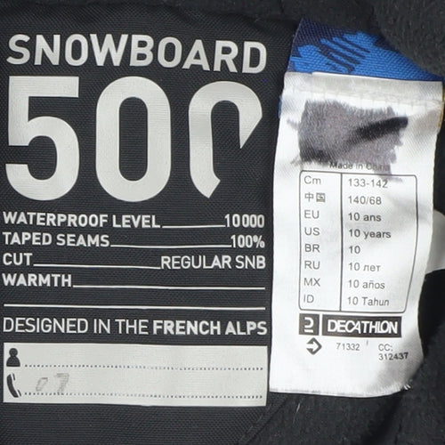 Decathlon Boys Multicoloured 10 Years Ski Jacket Waterproof Hooded Winter