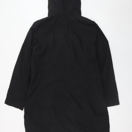 Marks and Spencer Women's Black Parka Coat Size 12 Hooded Long