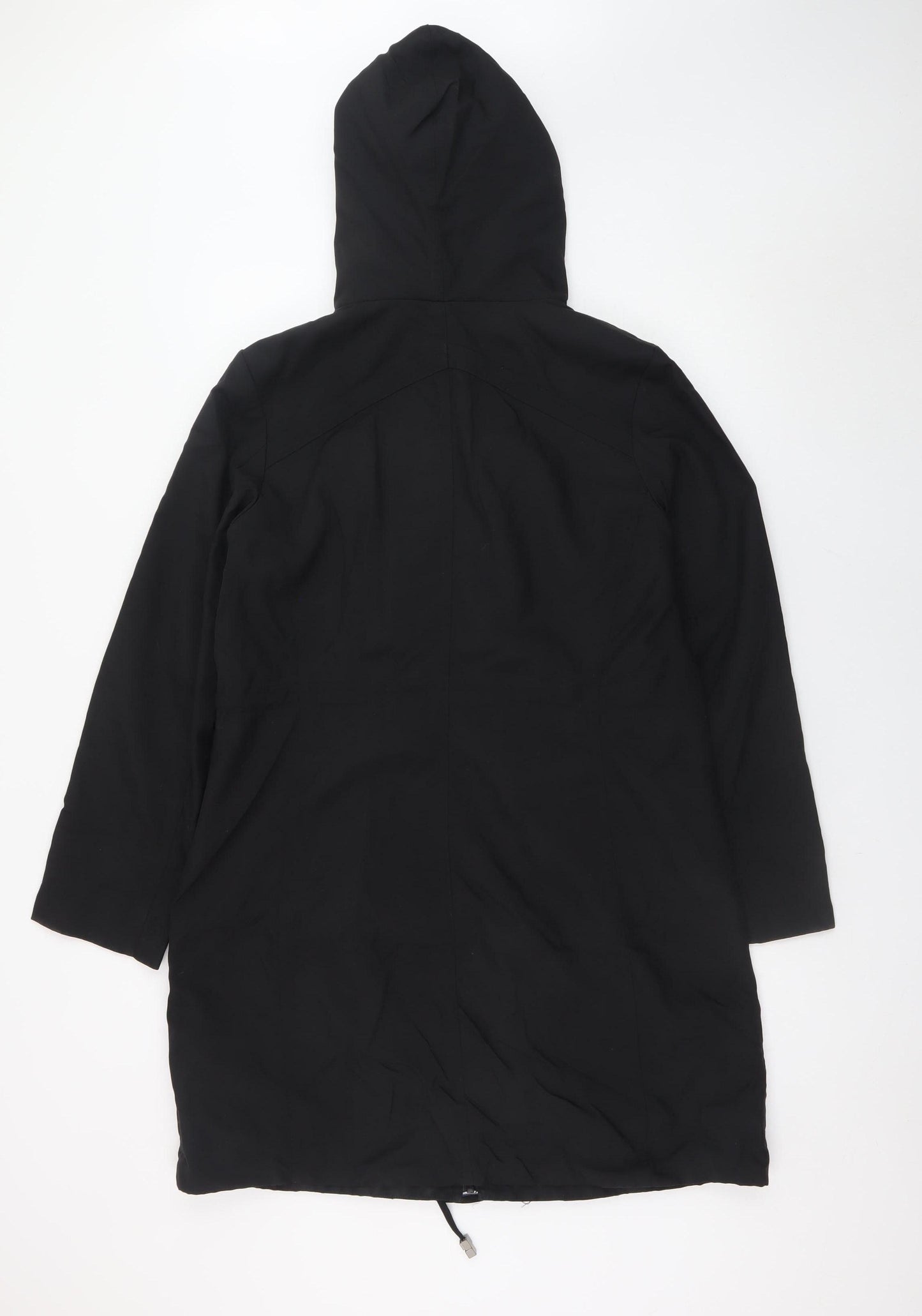 Marks and Spencer Women's Black Parka Coat Size 12 Hooded Long