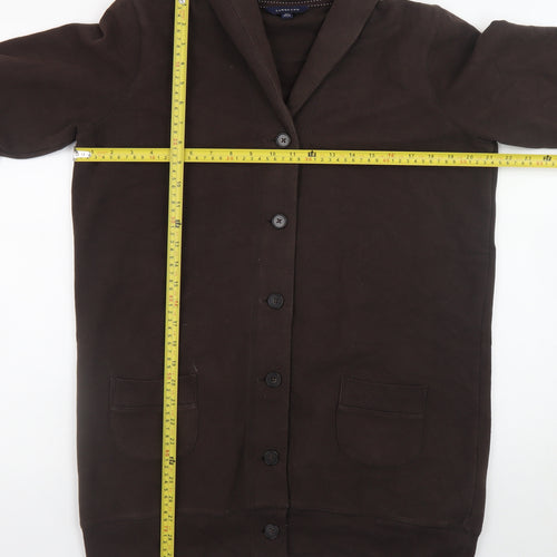 Lands' End Women's Brown Mid-Length Knit Coatigan Size M