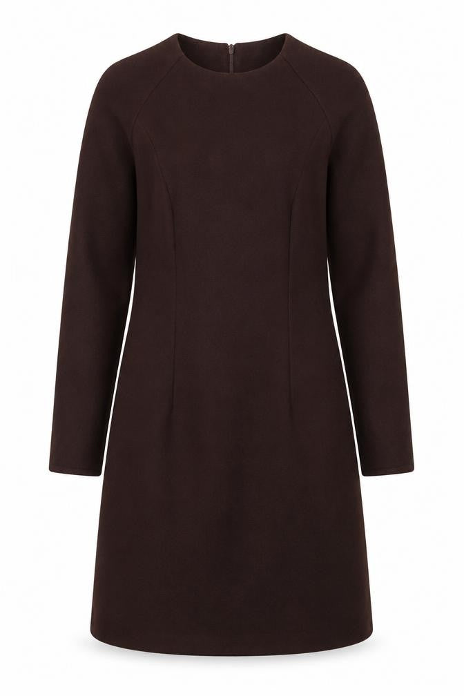 Marks and Spencer Women’s Brown Shift Dress Size 14 Long Sleeve