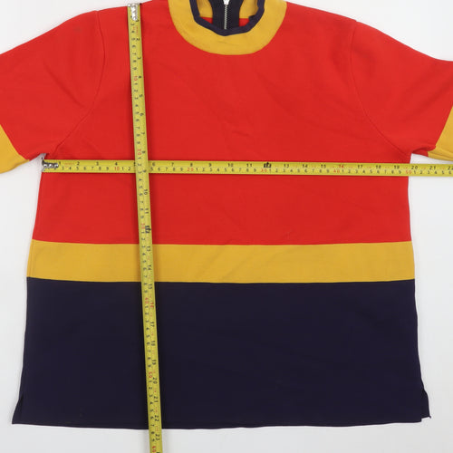 Marks and Spencer Women's Multicoloured Mock Neck Zip T-Shirt Size 14