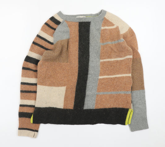 White Stuff Women's Multicoloured Wool Knit Jumper UK 10