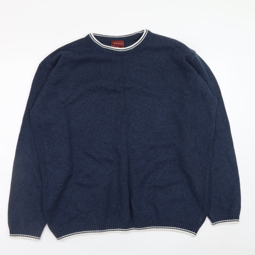 Burton Menswear Blue Crew Neck Knit Jumper XL Men’s Pullover