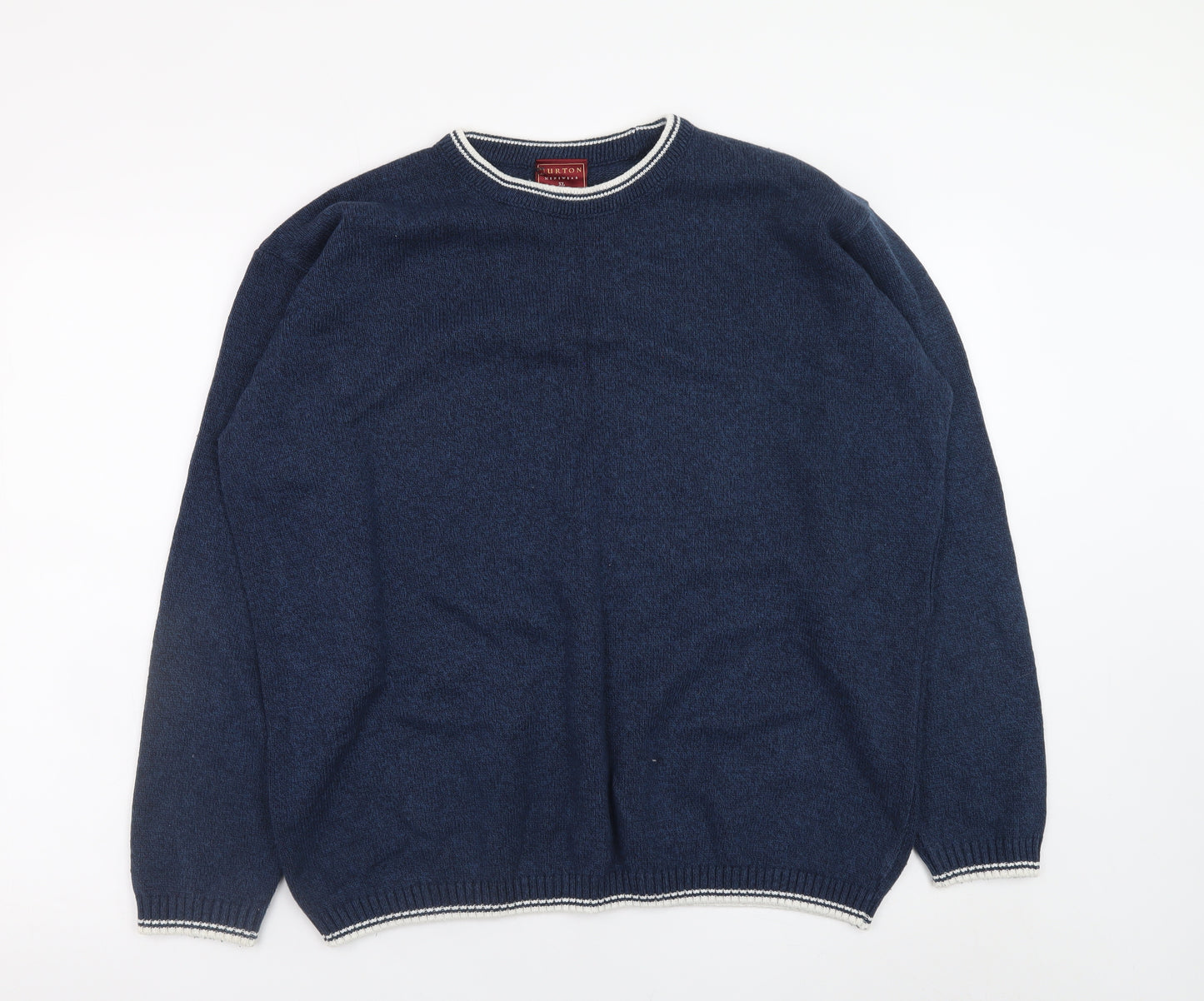 Burton Menswear Blue Crew Neck Knit Jumper XL Men’s Pullover