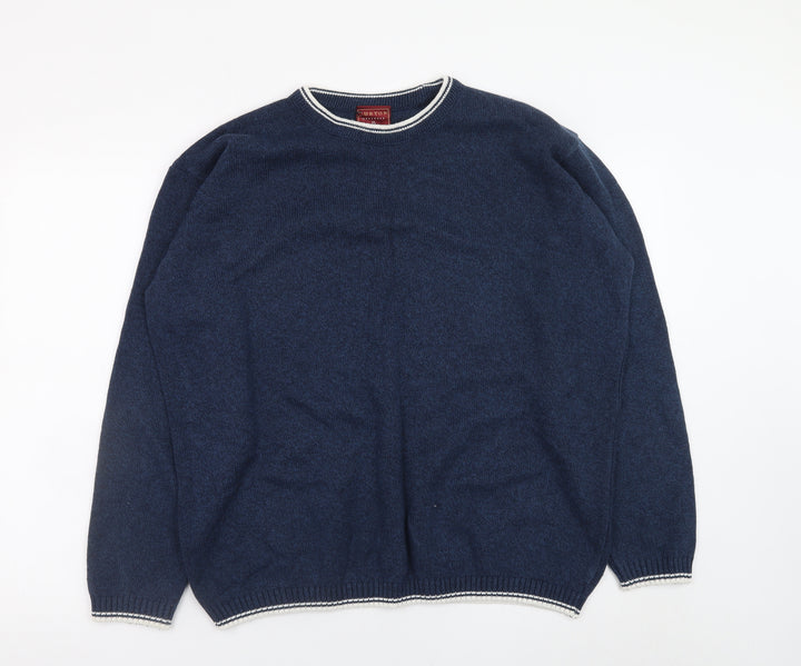 Burton Menswear Blue Crew Neck Knit Jumper XL Men’s Pullover