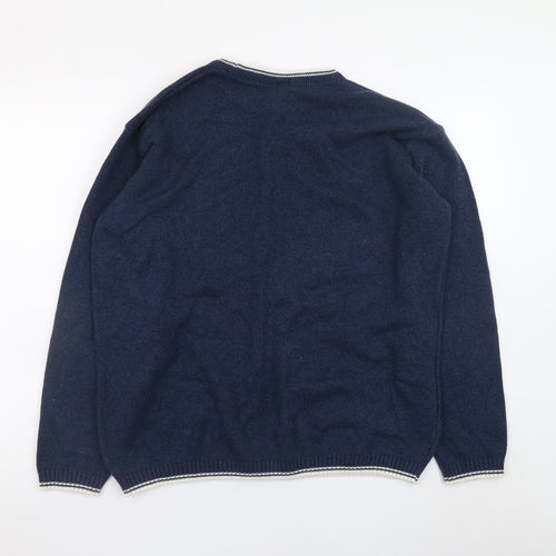 Burton Menswear Blue Crew Neck Knit Jumper XL Men’s Pullover