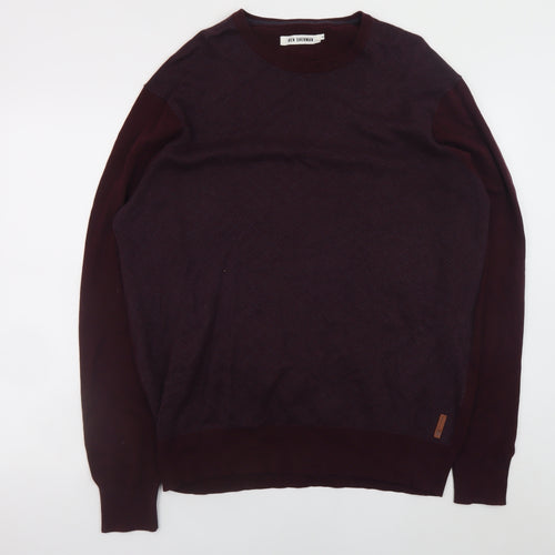 Ben Sherman Men's Brown 2XL Cotton Crew Neck Pullover Jumper