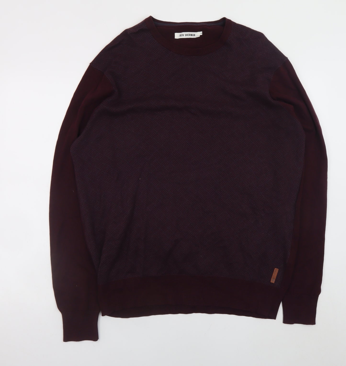 Ben Sherman Men's Brown 2XL Cotton Crew Neck Pullover Jumper