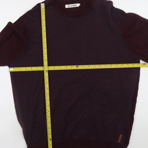 Ben Sherman Men's Brown 2XL Cotton Crew Neck Pullover Jumper