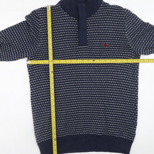 Crew Clothing Company Men's Blue Cotton Henley Jumper M
