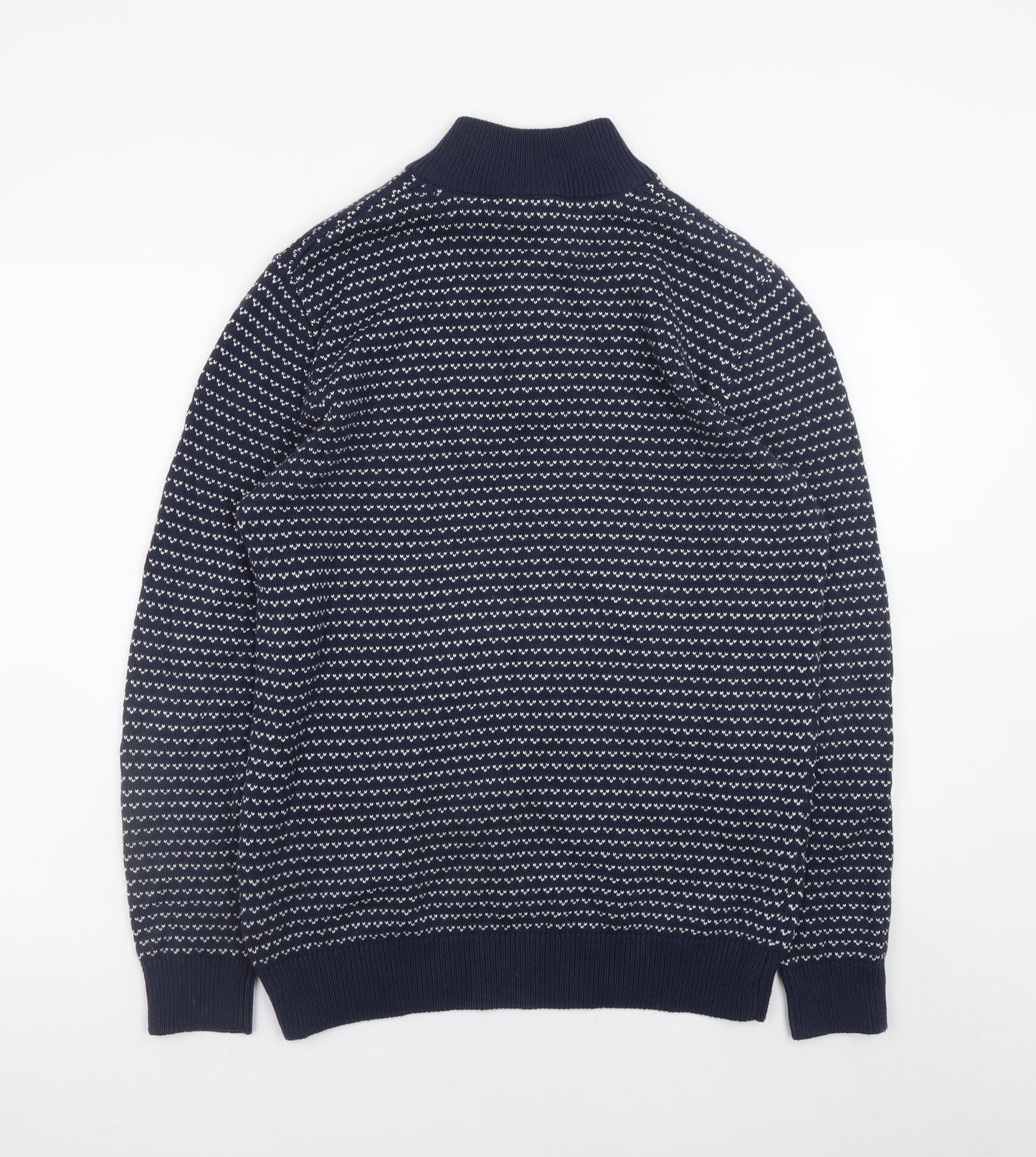 Crew Clothing Company Men's Blue Cotton Henley Jumper M
