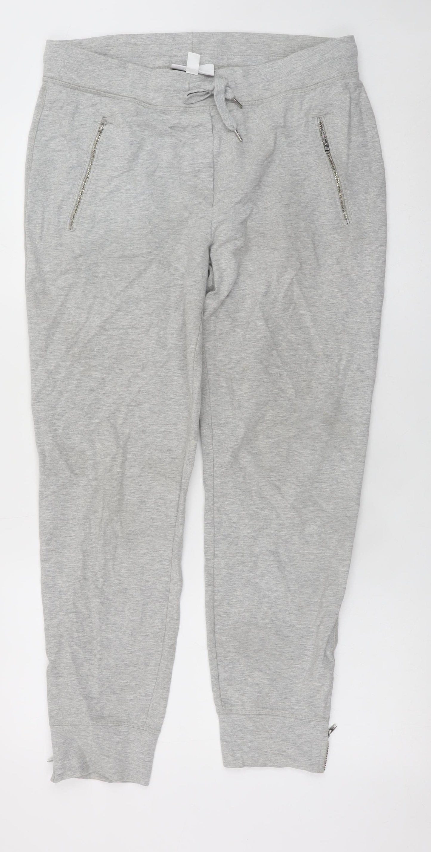 The White Company Men Grey Cotton Jogger Trousers M