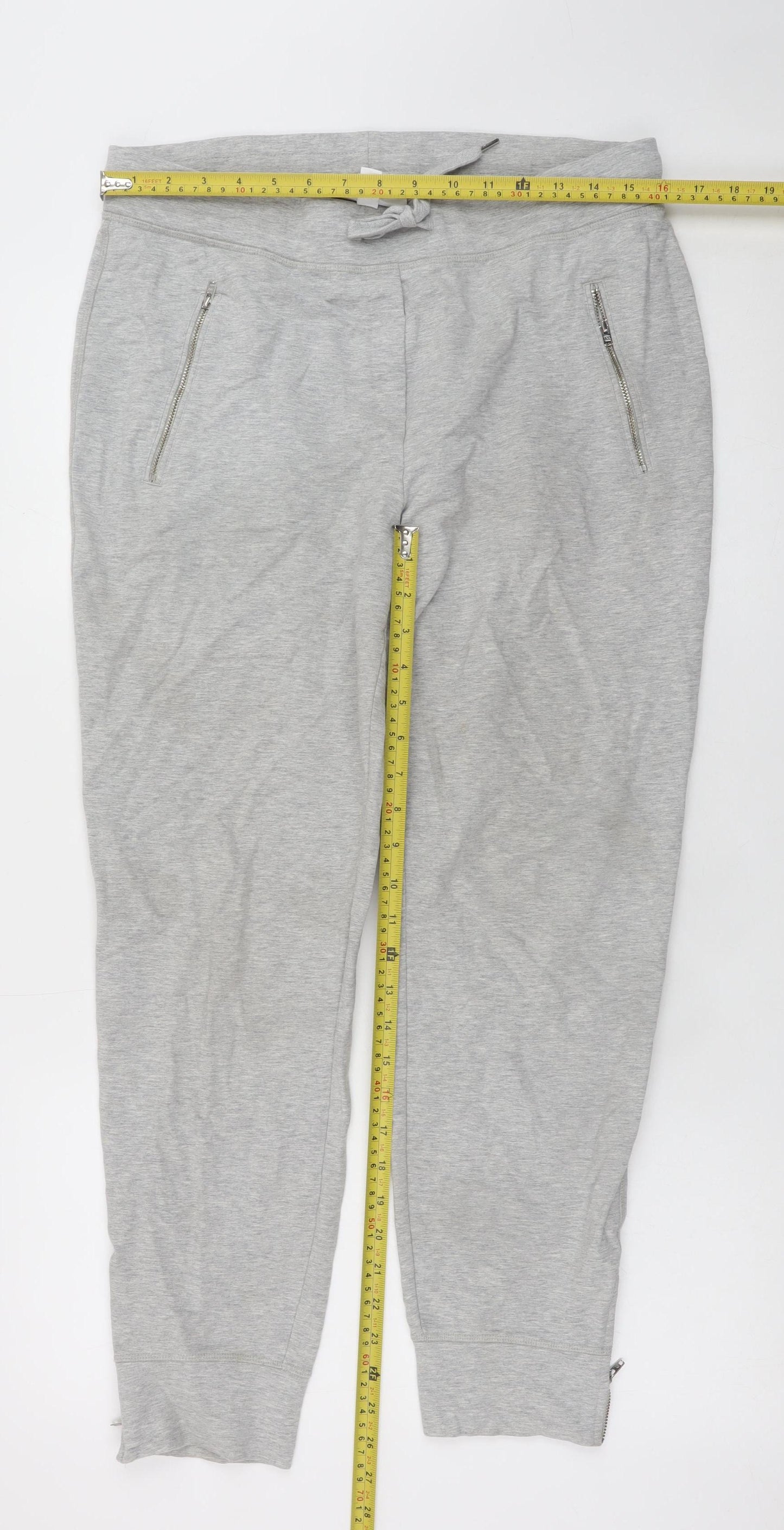 The White Company Men Grey Cotton Jogger Trousers M
