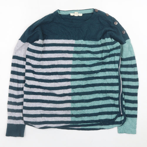White Stuff Women's Multicoloured Striped Long Sleeve Jumper UK 10