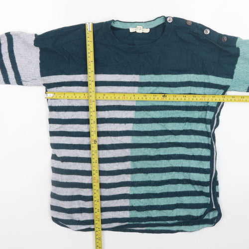White Stuff Women's Multicoloured Striped Long Sleeve Jumper UK 10