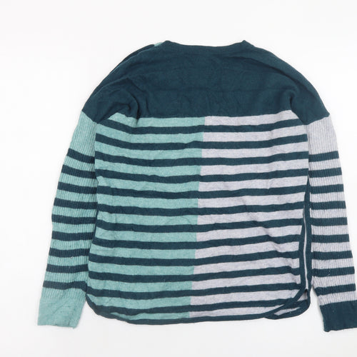 White Stuff Women's Multicoloured Striped Long Sleeve Jumper UK 10