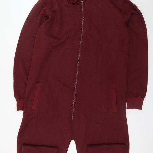 MAN Burgundy Hooded One Piece Men's 2XL Zip Nightwear