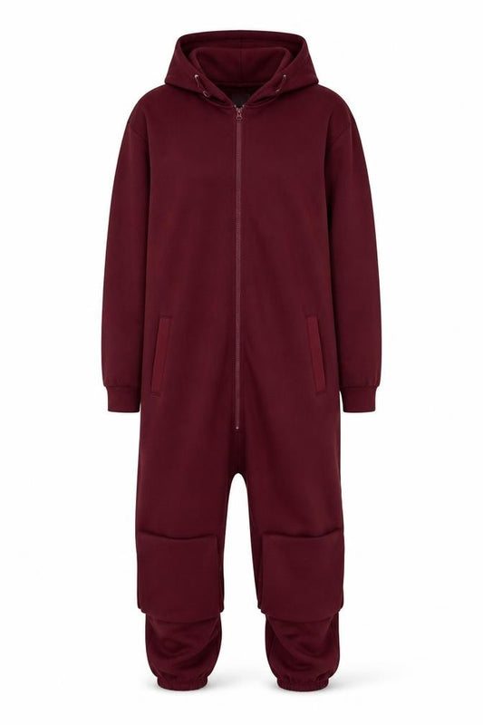 MAN Burgundy Hooded One Piece Men's 2XL Zip Nightwear