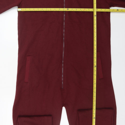MAN Burgundy Hooded One Piece Men's 2XL Zip Nightwear