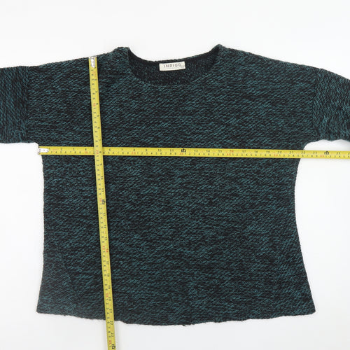 Marks and Spencer Women Green Cotton Blend Crew Neck Pullover Jumper Size 16