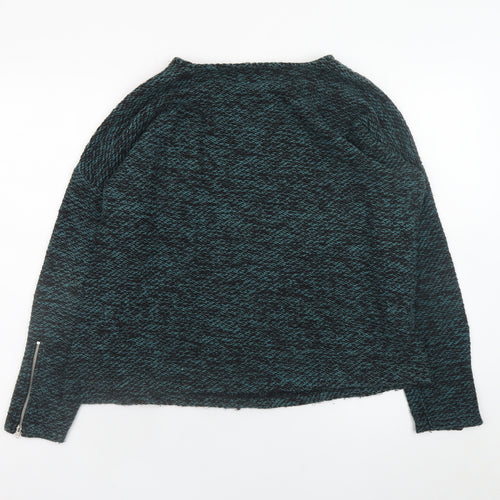 Marks and Spencer Women Green Cotton Blend Crew Neck Pullover Jumper Size 16