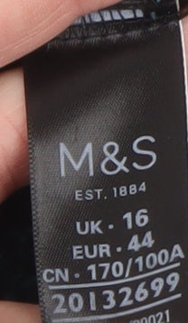 Marks and Spencer Women Green Cotton Blend Crew Neck Pullover Jumper Size 16