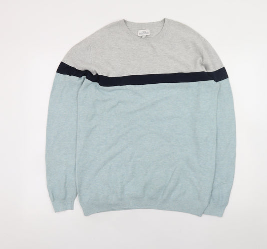 Next Men’s Blue Cotton Crew Neck Pullover Jumper Size M