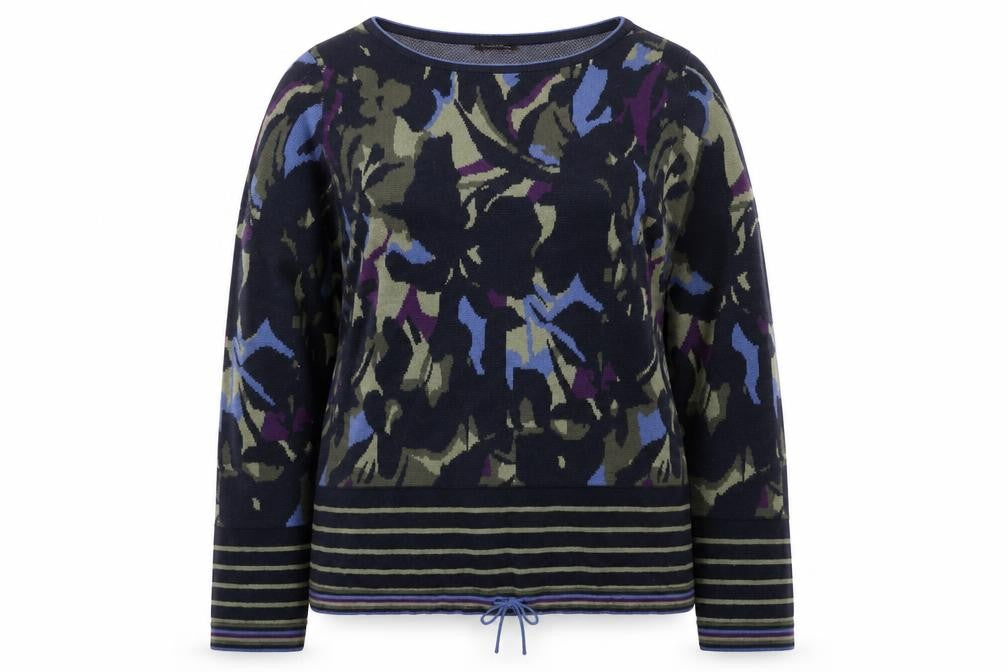 Front view of Bianca Women’s Multicoloured Camouflage Knit Jumper, size UK 14