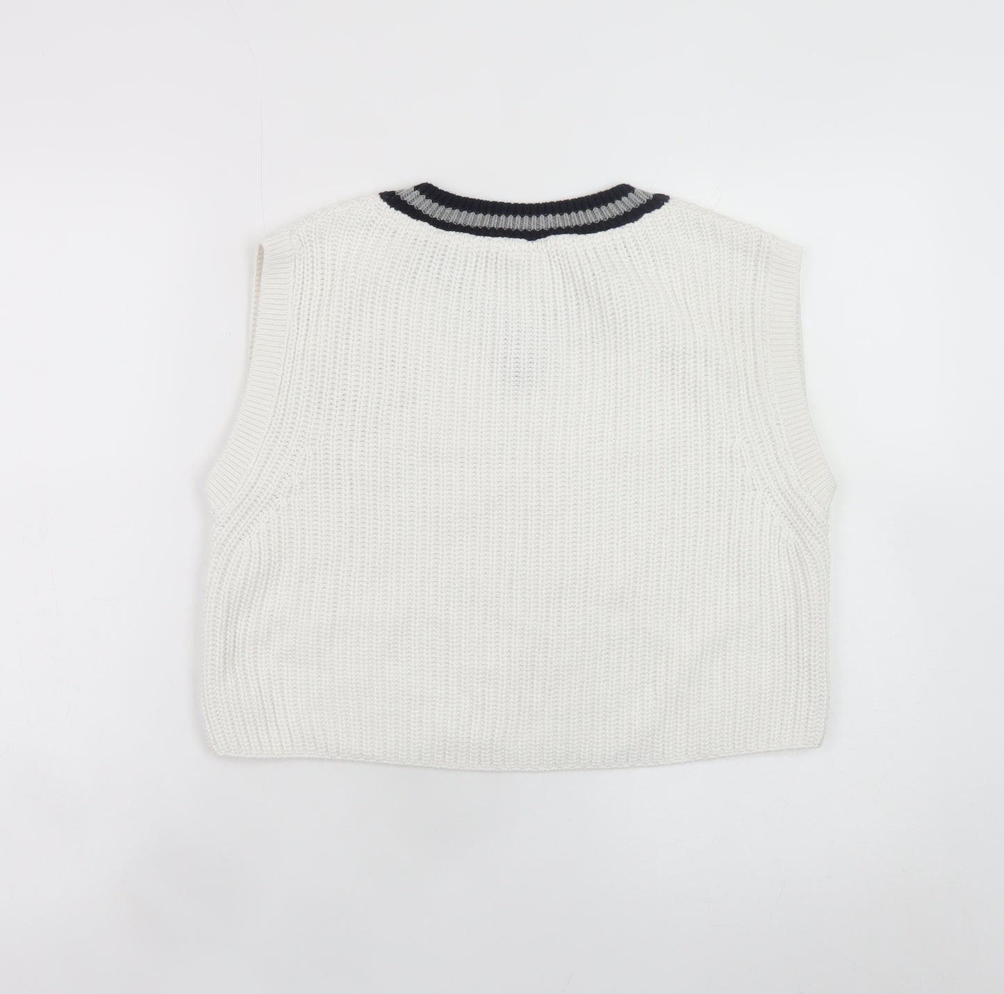 Derby Outfitters Women's White V-Neck Knit Vest S