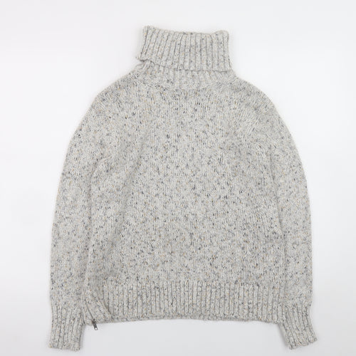Great Plains Womens Grey Roll Neck Chunky Knit Jumper Size 10