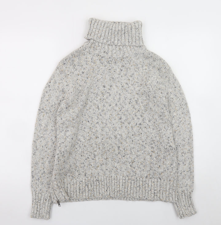 Great Plains Womens Grey Roll Neck Chunky Knit Jumper Size 10