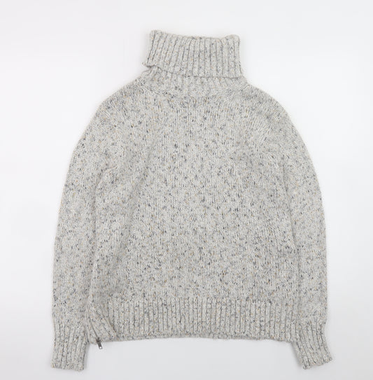 Great Plains Womens Grey Roll Neck Chunky Knit Jumper Size 10