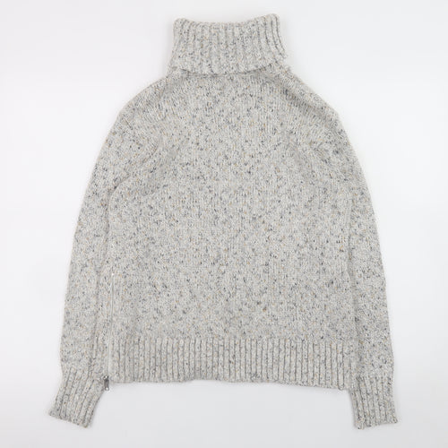 Great Plains Womens Grey Roll Neck Chunky Knit Jumper Size 10
