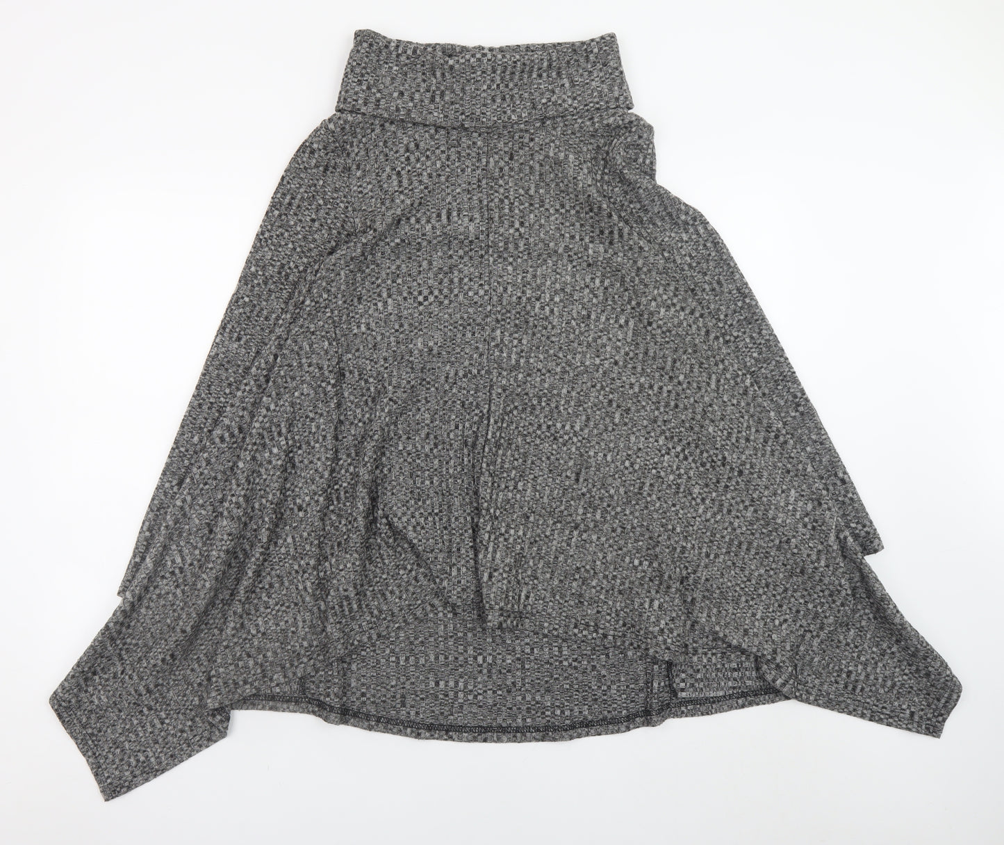 Klass Womens Grey Trapeze Knit Roll Neck Long Sleeve Dress S