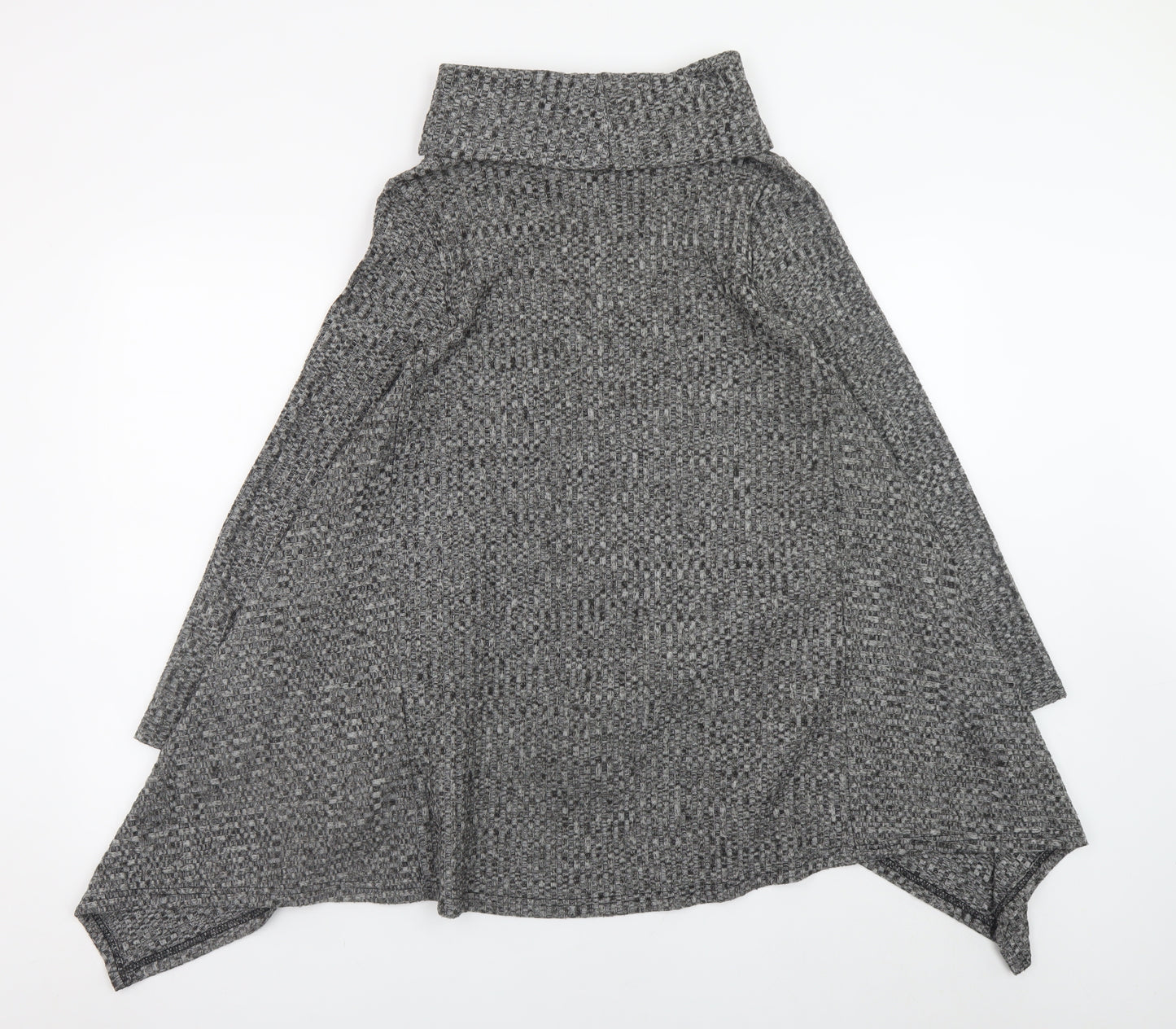 Klass Womens Grey Trapeze Knit Roll Neck Long Sleeve Dress S