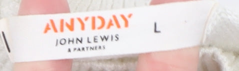 John Lewis Women’s White Navy Striped Crew Neck Pullover Jumper L