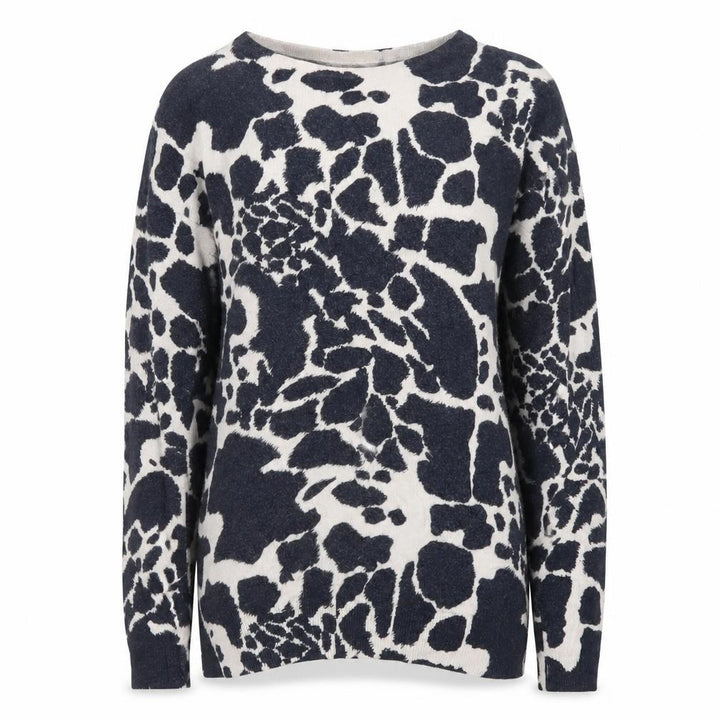 Wallis Women's Blue Animal Print Crew Neck Long Sleeve Pullover Jumper Size S