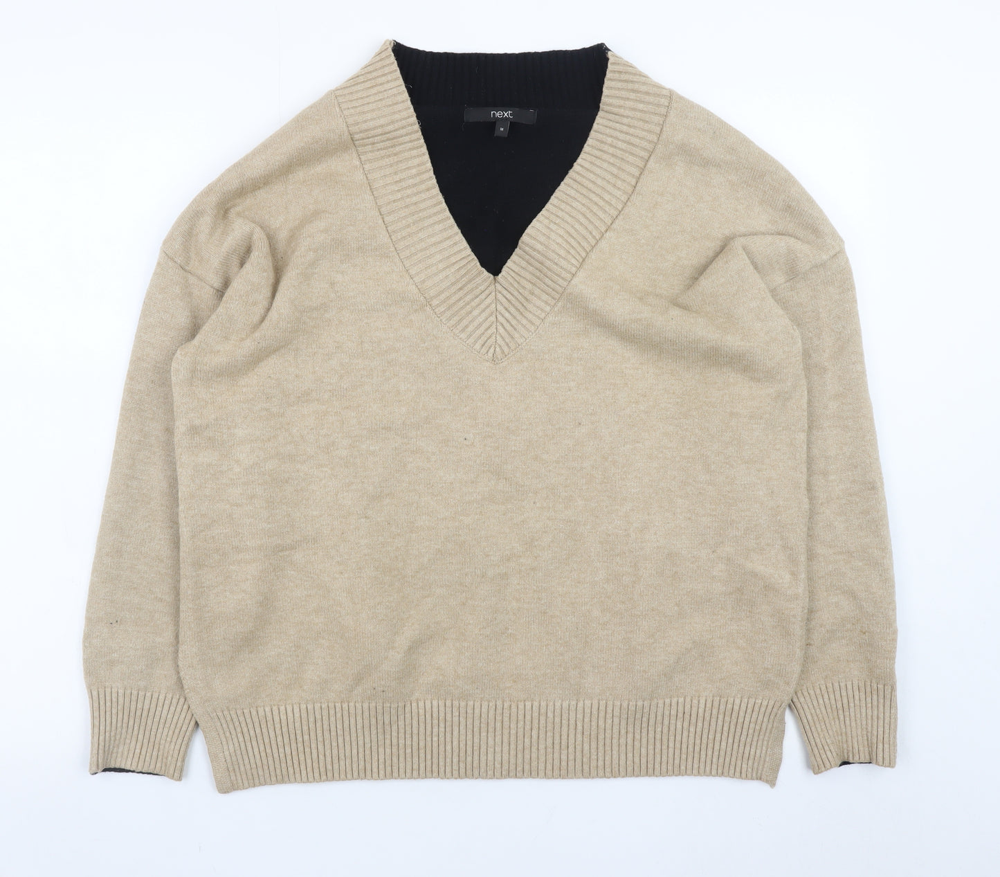 Next Women’s Beige V-Neck Pullover Jumper Size 14