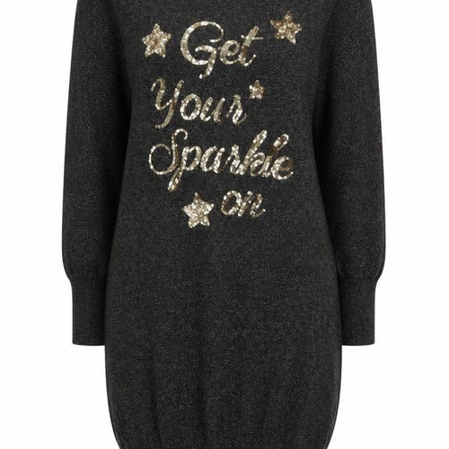 Lipsy Women’s Black Sequin Jumper Dress Size 12