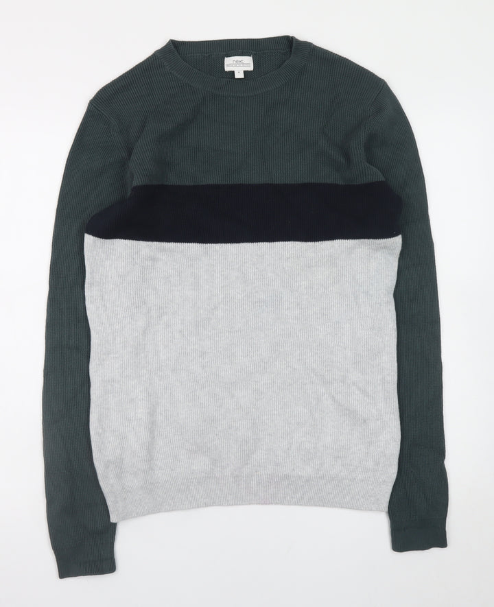 Next Womens Multicoloured Cotton Knit Crew Neck Pullover Jumper M