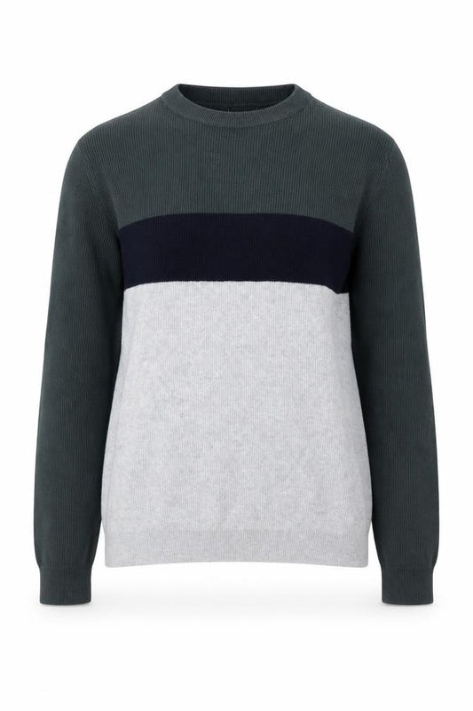 Front view of Next women’s multicoloured cotton knit crew neck jumper m