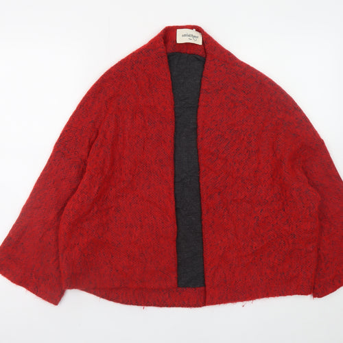 ottod’Ame Women Red Mohair Blend Open Cape Jacket Size 10