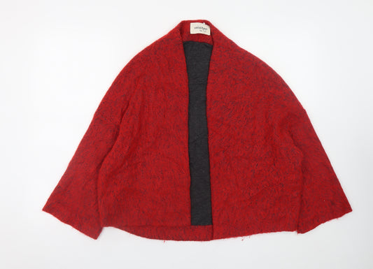 ottod’Ame Women Red Mohair Blend Open Cape Jacket Size 10