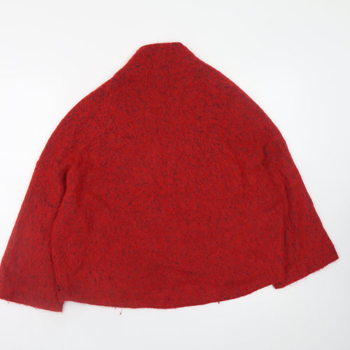 ottod’Ame Women Red Mohair Blend Open Cape Jacket Size 10