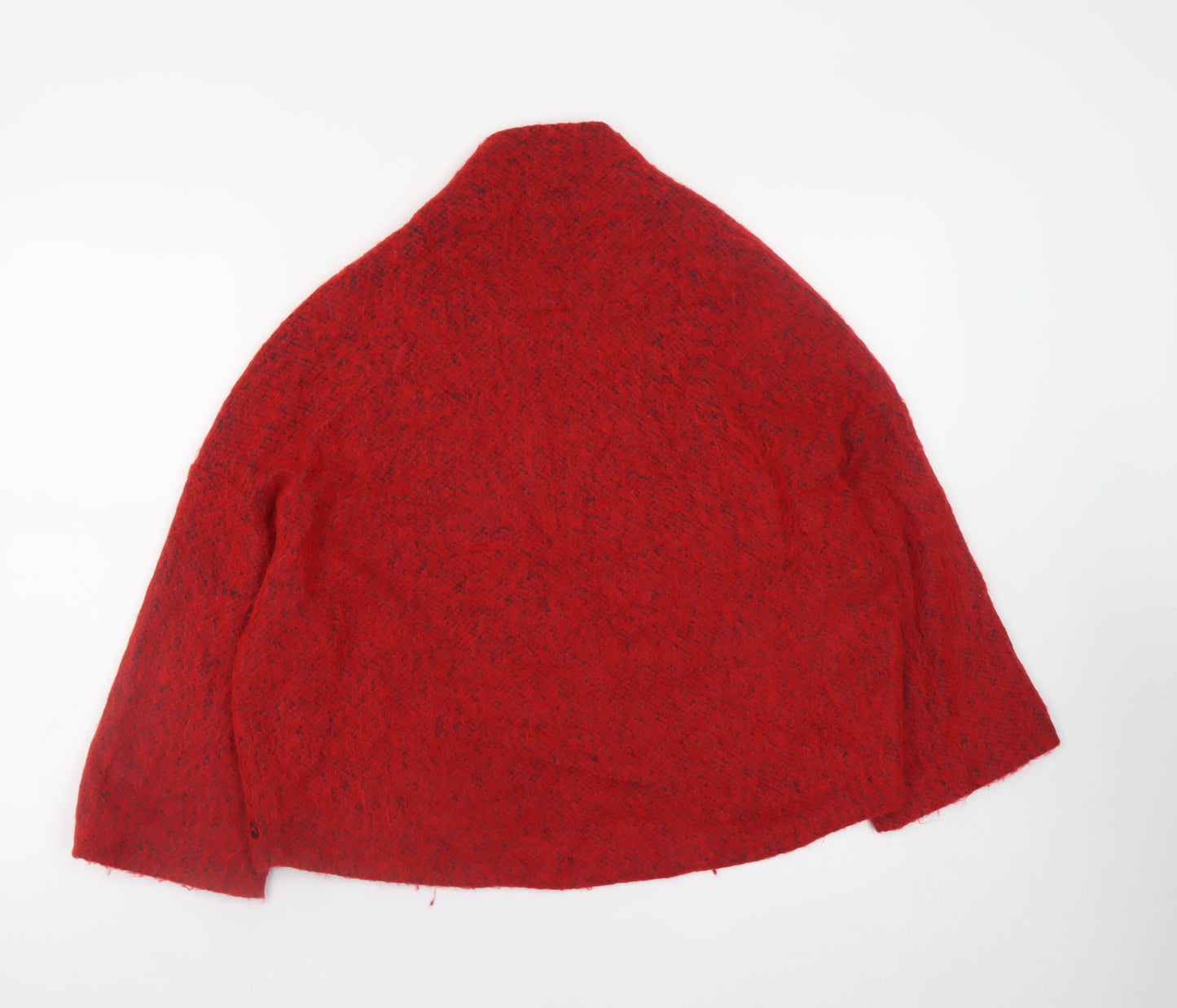 ottod’Ame Women Red Mohair Blend Open Cape Jacket Size 10