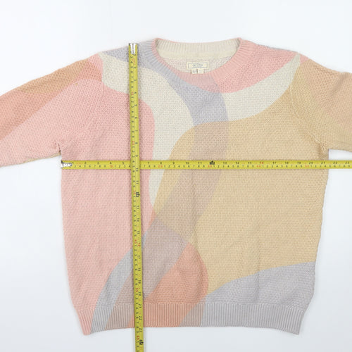 Fat Face Women's Multicoloured Cotton Crew Neck Pullover Jumper Size 14