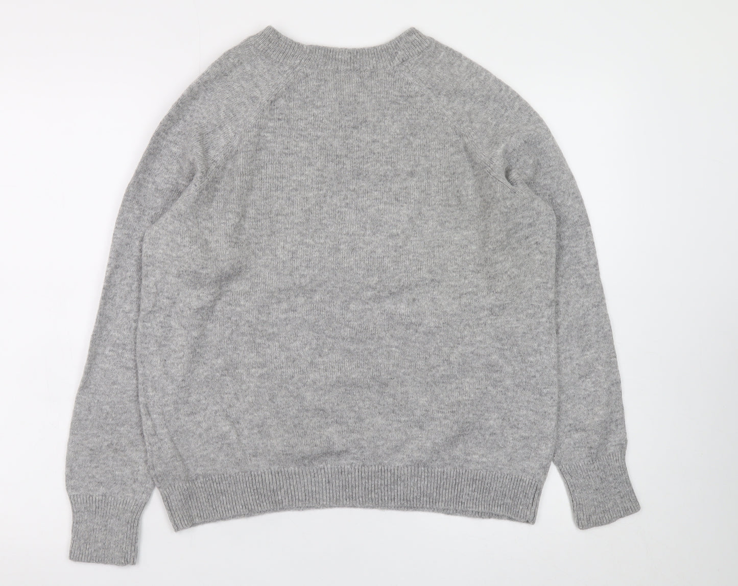 H&M Women’s Grey Elfie Selfie Sequin Christmas Jumper Size 12