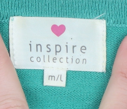 Inspire Collection Women's Green Floral Crew Neck Pullover Jumper M