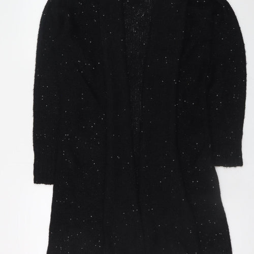 Jigsaw Women's Black Sequin Knit Long Sleeve Cardigan Size S